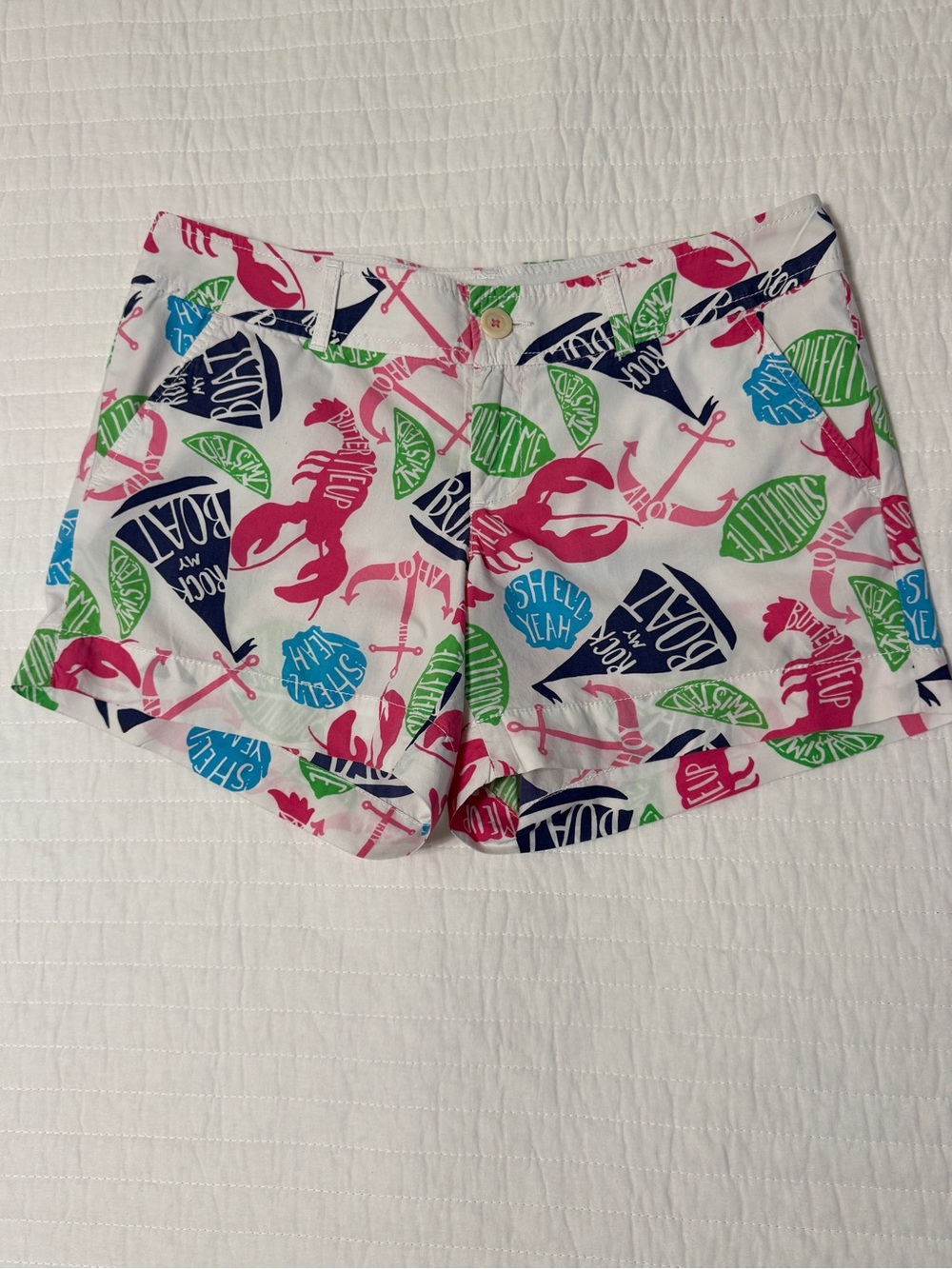 Lilly Pulitzer Callahan Shorts • “Rock My Boat” Print • Size 8 • Vintage